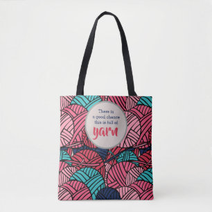 Monogrammed - Balls of Yarn w. Humor Tote Bag