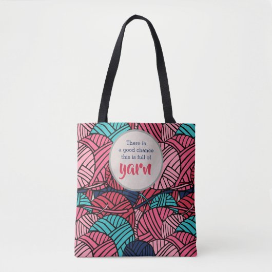 Monogrammed - Balls of Yarn w. Humor Tote Bag (Voorkant)