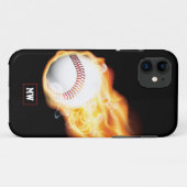 Monogrammed Baseball Hoesje-Mate iPhone Case (Achterkant (horizontaal))