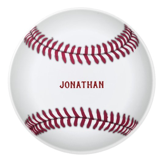 Monogrammed Baseball Keramische Knop (Voorkant)