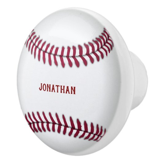 Monogrammed Baseball Keramische Knop (Rechts)