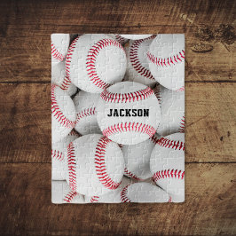 Monogrammed Baseball Pile Photo Close-Up Legpuzzel
