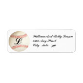 MONOGRAMMED BASEBALL,- RETURN ADRES ETIKETTERS ETIKET (Voorkant)
