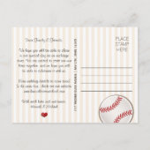 Monogrammed Baseball Theme Save the Date Aankondigingskaart (Achterkant)