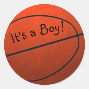 Monogrammed Basketball Ronde Sticker