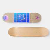Monogrammed Beach Shark Seashell Skateboard (Horizontaal)