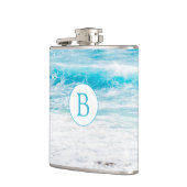 Monogrammed Beach Theme Wedding Flask Heupfles (Links)