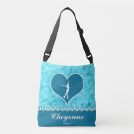 Monogrammed Beauful Turquoise Figuur Skater Crossbody Tas