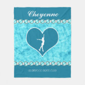 Monogrammed Beauful Turquoise Figuur Skater Fleece Deken (Voorkant)