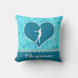 Monogrammed Beauful Turquoise Figuur Skater Kussen