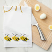 Monogrammed Bees Design Theedoek (Quarter Fold)