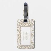 Monogrammed Beige Animal Print Bagagelabel (Achterkant verticaal)