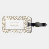Monogrammed Beige Animal Print Bagagelabel (Achterkant horizontaal)