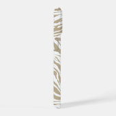 Monogrammed Beige Animal Print iPhone 15 Case (Rechterkant)