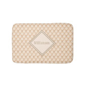 Monogrammed Beige Cream Diamond Geometrisch Patroo Badmat (Voorkant)