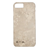 Monogrammed Beige Granite iPhone 7 Hoesje (Achterkant)