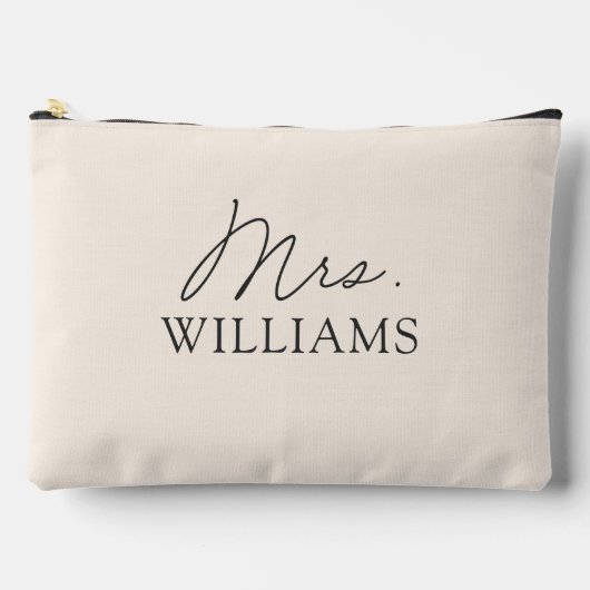 Monogrammed Beige Mrs Elegant Script Etui (Voorkant)