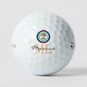 Monogrammed Belize Flag, Emblem & Belize Golfballen (Voorkant)