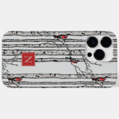 Monogrammed berkenbomen en rode kardinaalvogels Case-Mate iPhone case (Achterkant (horizontaal))