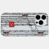 Monogrammed berkenbomen en rode kardinaalvogels Case-Mate iPhone case (Achterkant (horizontaal))