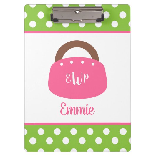 Monogrammed Bermuda Bag - Gepersonaliseerd klembor Klembord (Voorkant)