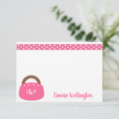 Monogrammed Bermuda Bag Gepersonaliseerde notitiek Bedankkaart (Staand voorkant)