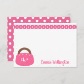 Monogrammed Bermuda Bag Gepersonaliseerde notitiek Bedankkaart (Voorkant / Achterkant)