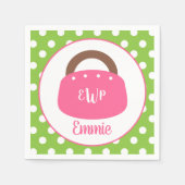 Monogrammed Bermuda Bag Personalized Party Napkins Servet (Voorkant)