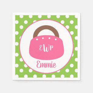 Monogrammed Bermuda Bag Personalized Party Napkins Servet