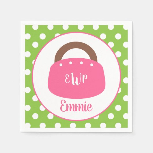Monogrammed Bermuda Bag Personalized Party Napkins Servet (Voorkant)