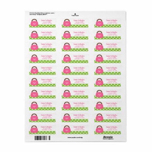 Monogrammed Bermuda Bag Return Address Labels (Full Sheet)