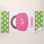 Monogrammed Bermuda tas gepersonaliseerde strandla Strandlaken (Voorkant)