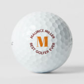 Monogrammed 'Beste Golfer Ever' Aangepaste naam Golfballen (Voorkant)