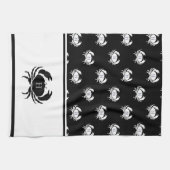 Monogrammed Black and White Crab Nautical Theedoek (Horizontaal)