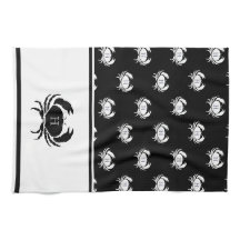Monogrammed Black and White Crab Nautical