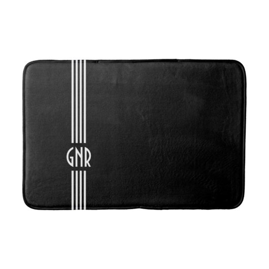 Monogrammed ~ Black and White Deco Badmat (Voorkant)