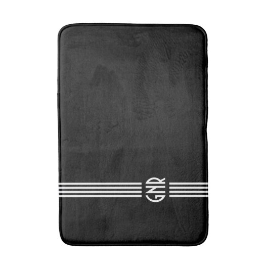 Monogrammed ~ Black and White Deco Badmat (Voorkant Verticaal)