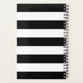 Monogrammed Black and White Modern Stripes Planner (Achterkant)