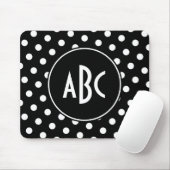 Monogrammed Black and White Polka Dots Muismat (Met muis)
