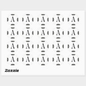 Monogrammed Black and White Sticker Letter A (Vel)
