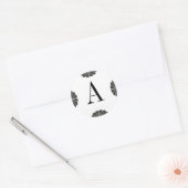 Monogrammed Black and White Sticker Letter A (Envelop)