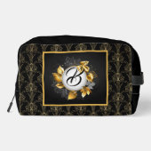 Monogrammed Black Art Deco Pearl Toilettasje (Achterkant)