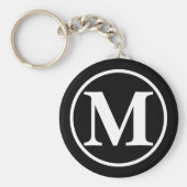 Monogrammed Black BB Sleutelhanger (Voorkant)