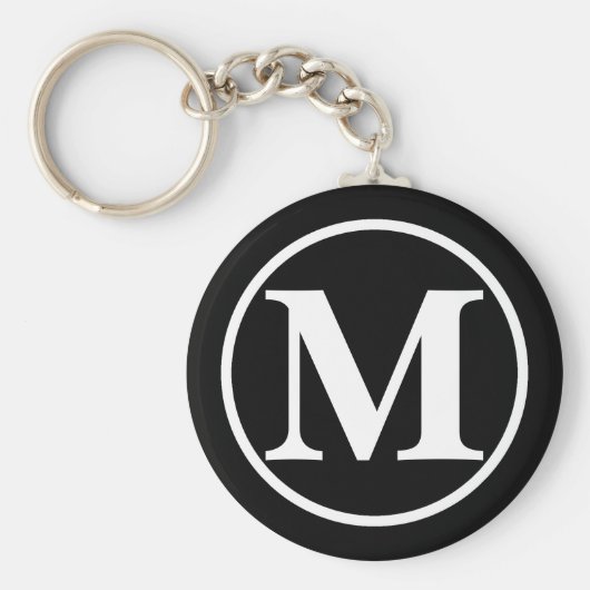 Monogrammed Black BB Sleutelhanger (Voorkant)