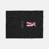 Monogrammed black blanket with ballet shoes fleece deken (Voorkant (Horizontaal))