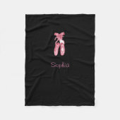 Monogrammed black blanket with ballet shoes fleece deken (Voorkant)