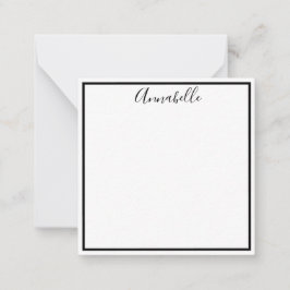 Monogrammed Black Boarder Note Card & Envelope Notitiekaartje