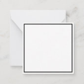 Monogrammed Black Boarder Note Card & Envelope Notitiekaartje (Achterkant)