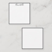 Monogrammed Black Boarder Note Card & Envelope Notitiekaartje (Voorkant / Achterkant)