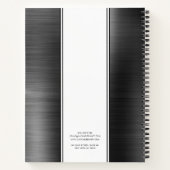 Monogrammed Black Borhed Metallic Business Notitieboek (Achterkant)